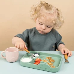 Peekaboo compartment plate - Deer friends - Green