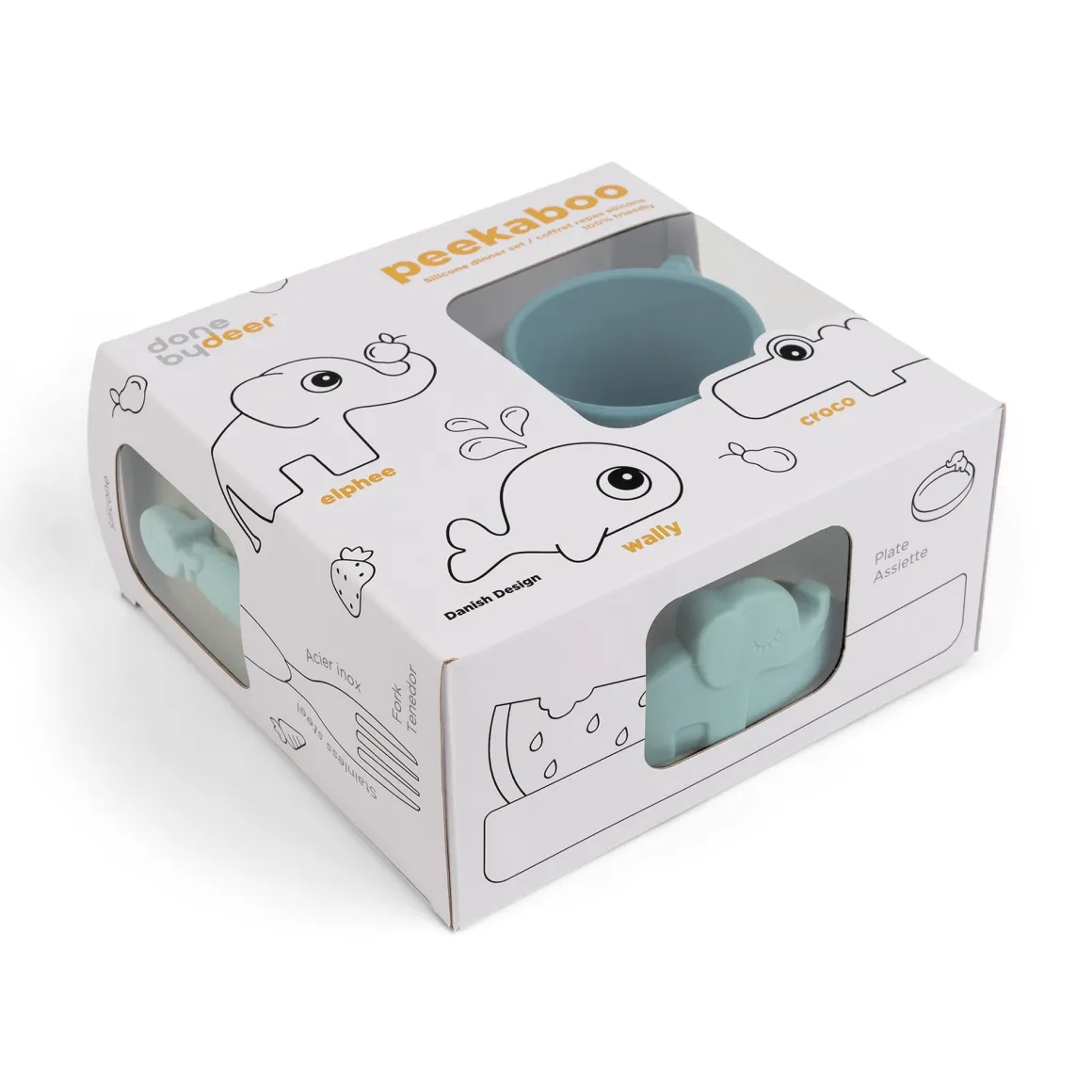 Peekaboo dinner set - Deer friends - Blue