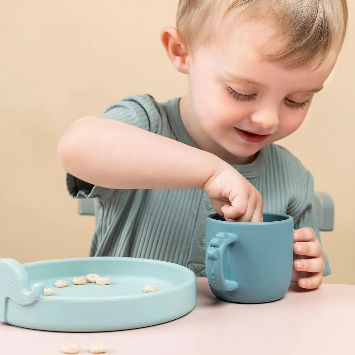 Peekaboo dinner set - Deer friends - Blue