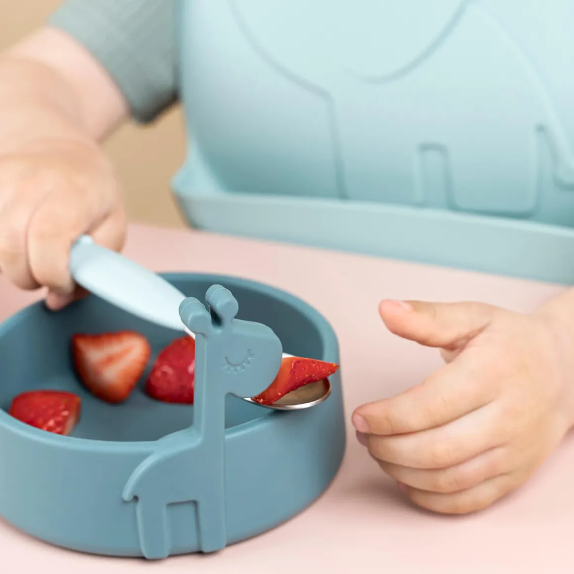 Peekaboo first meal set - Deer friends - Blue