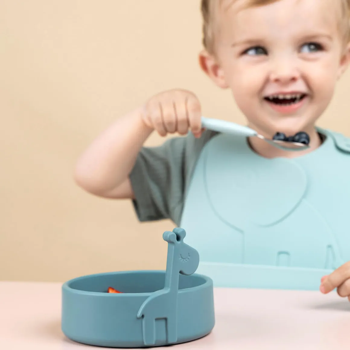 Peekaboo first meal set - Deer friends - Blue