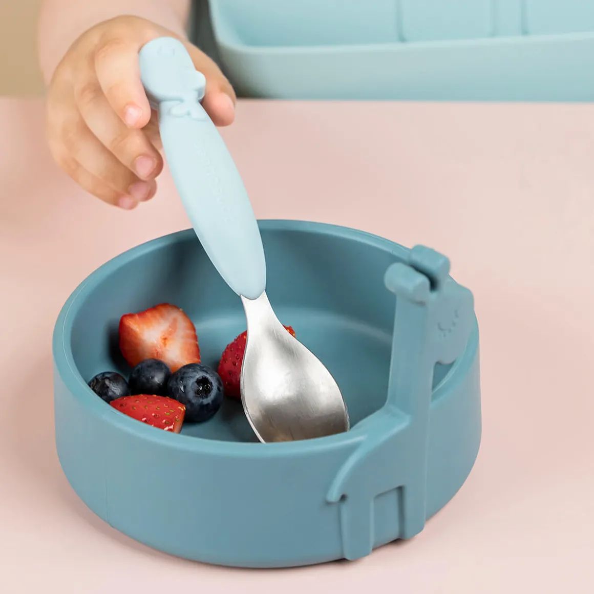 Peekaboo first meal set - Deer friends - Blue