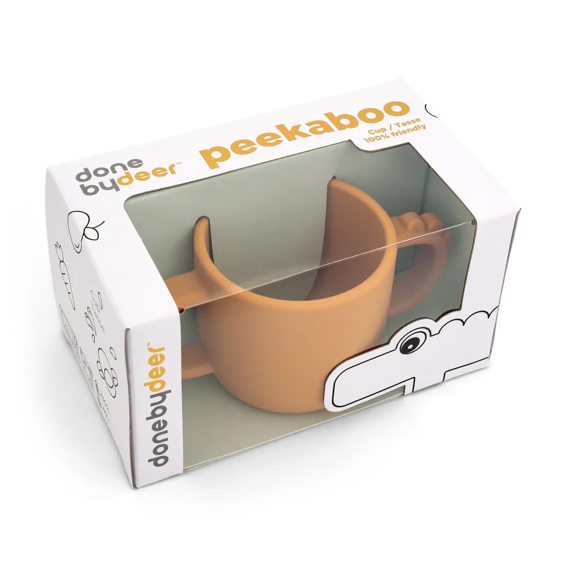Peekaboo 2-handle cup - Croco - Mustard