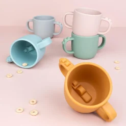 Peekaboo 2-handle cup - Croco - Mustard