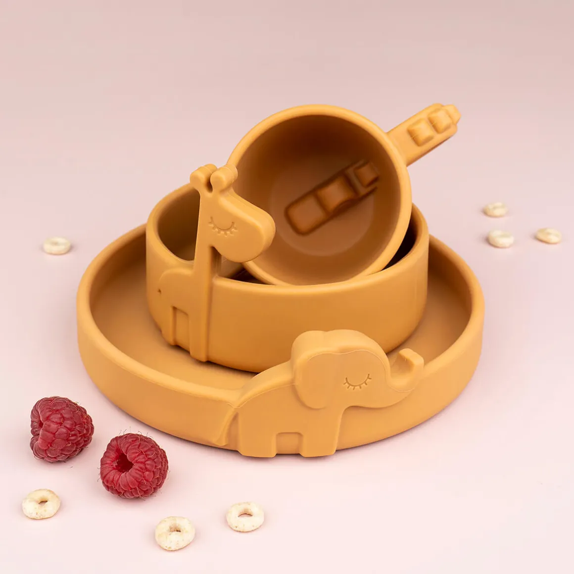 Peekaboo 2-handle cup - Croco - Mustard