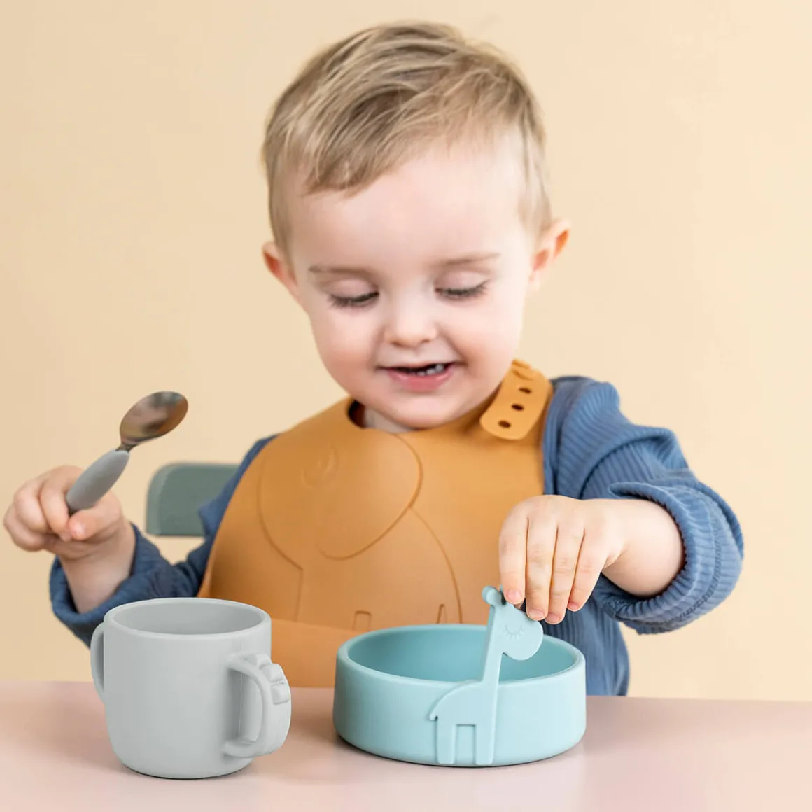 Peekaboo 2-handle cup - Croco - Grey