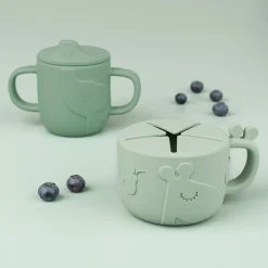 Peekaboo spout/snack cup set - Deer friends - Grey