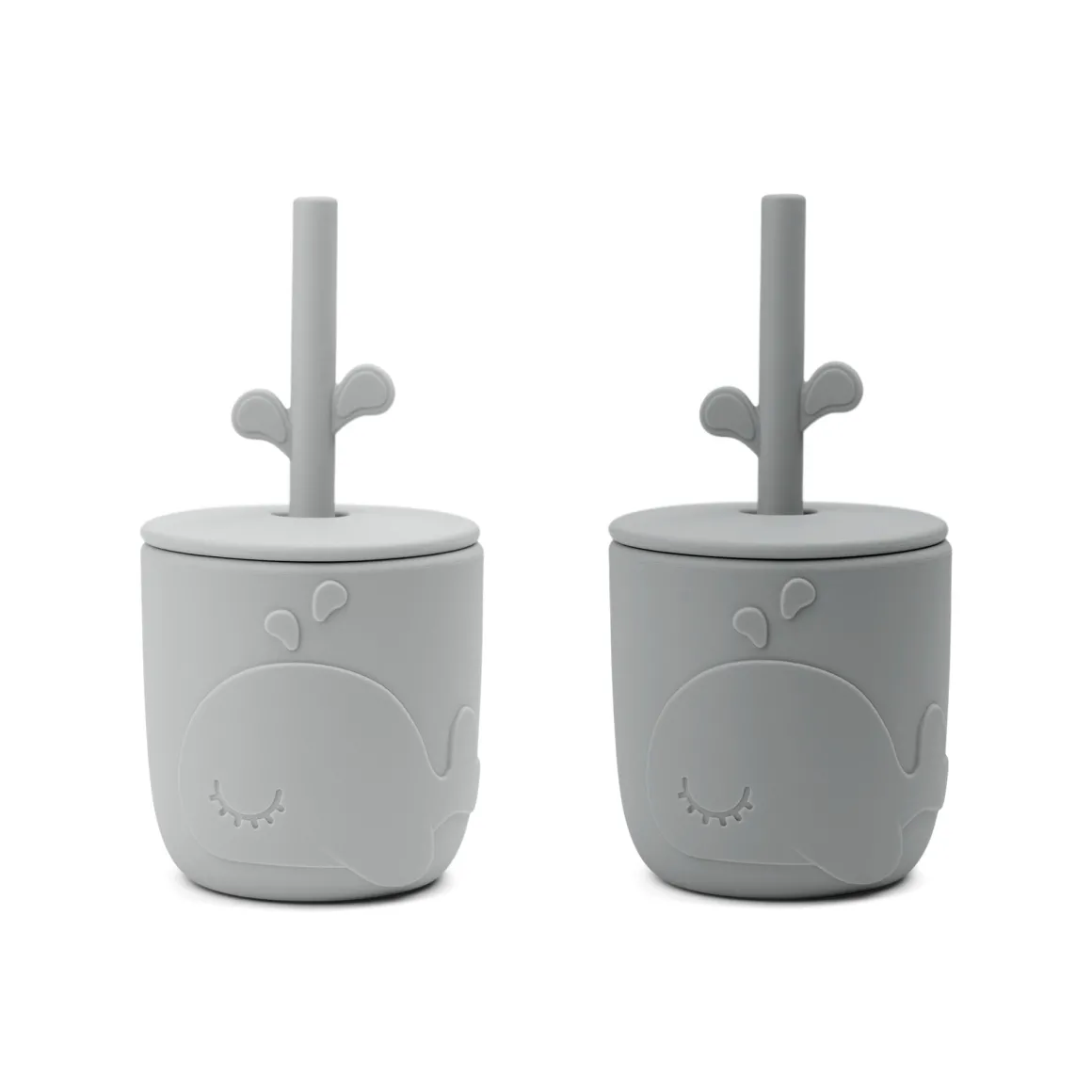 Peekaboo straw cup 2-pack - Wally - Grey