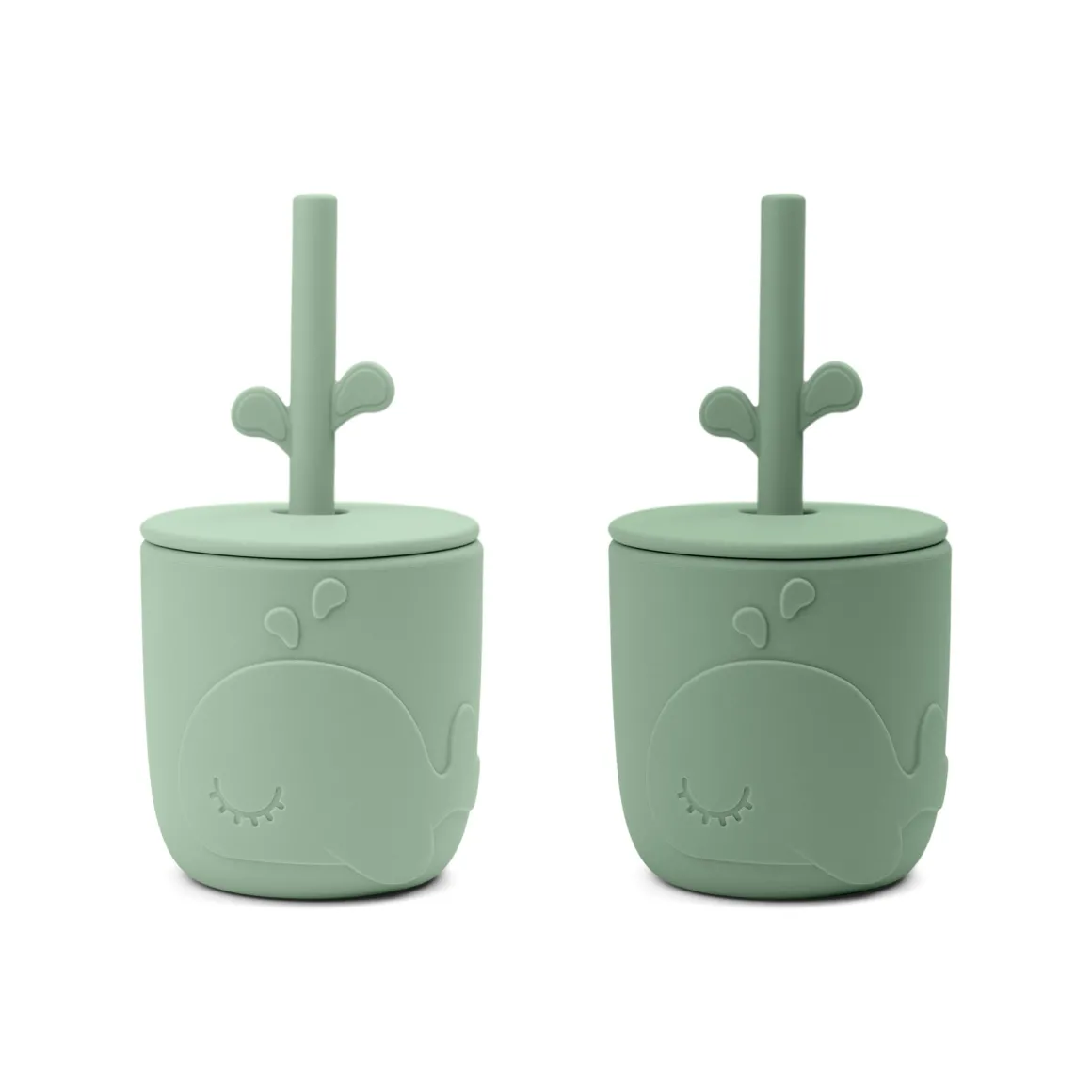 Peekaboo straw cup 2-pack - Wally - Green