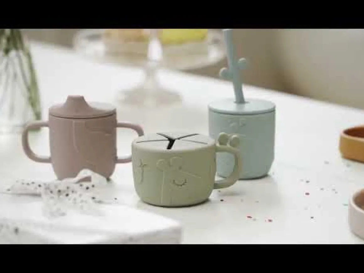 Peekaboo straw cup 2-pack - Wally - Blue