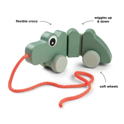 Pull along wiggle toy - Croco - Green
