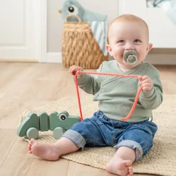 Pull along wiggle toy - Croco - Green