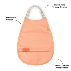 Pull-over bib - Raffi - Coral