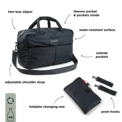 Quilted changing bag - Black
