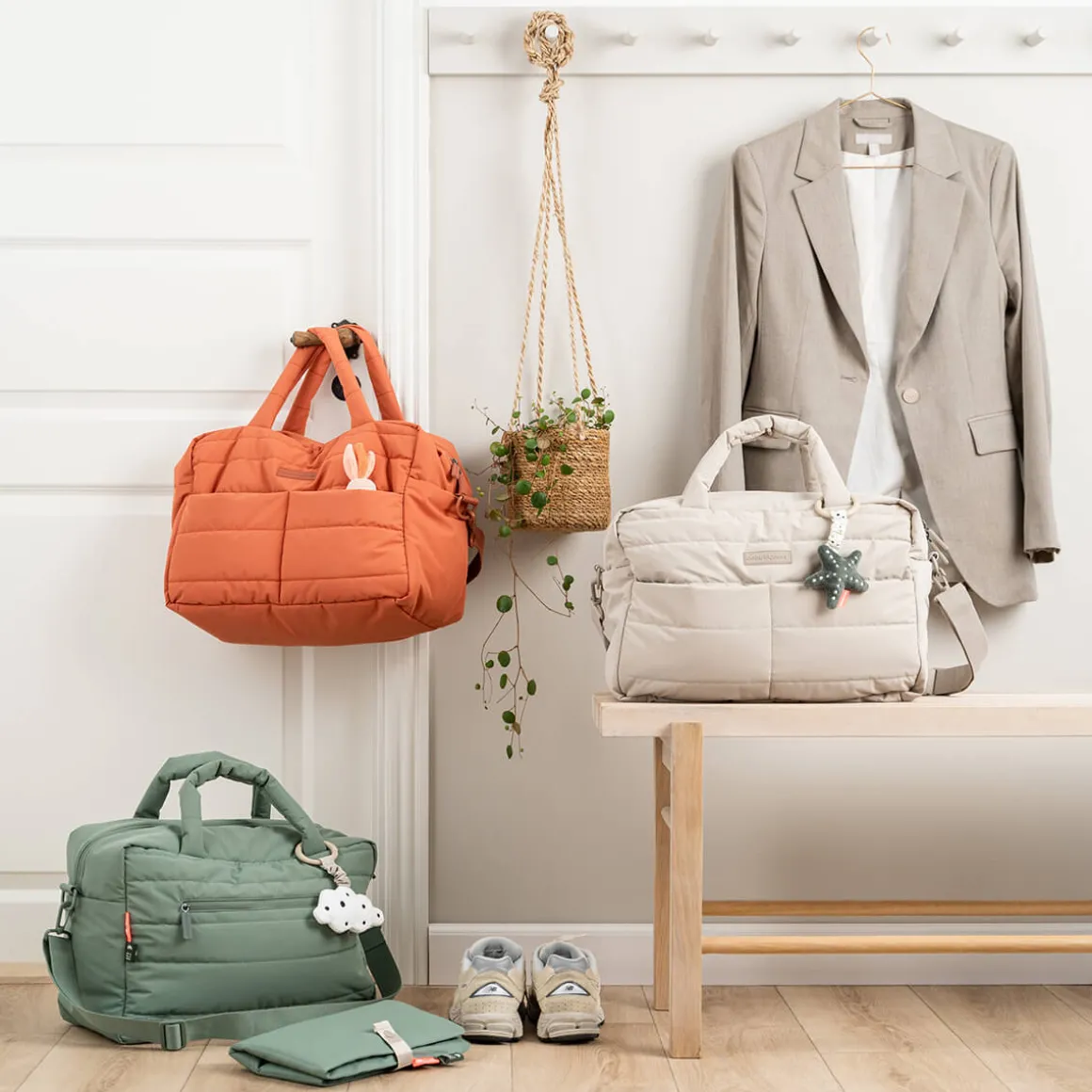 Quilted changing bag - Papaya