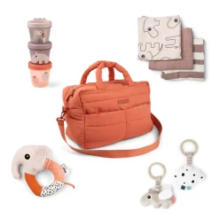 Quilted changing bag bundle - Papaya