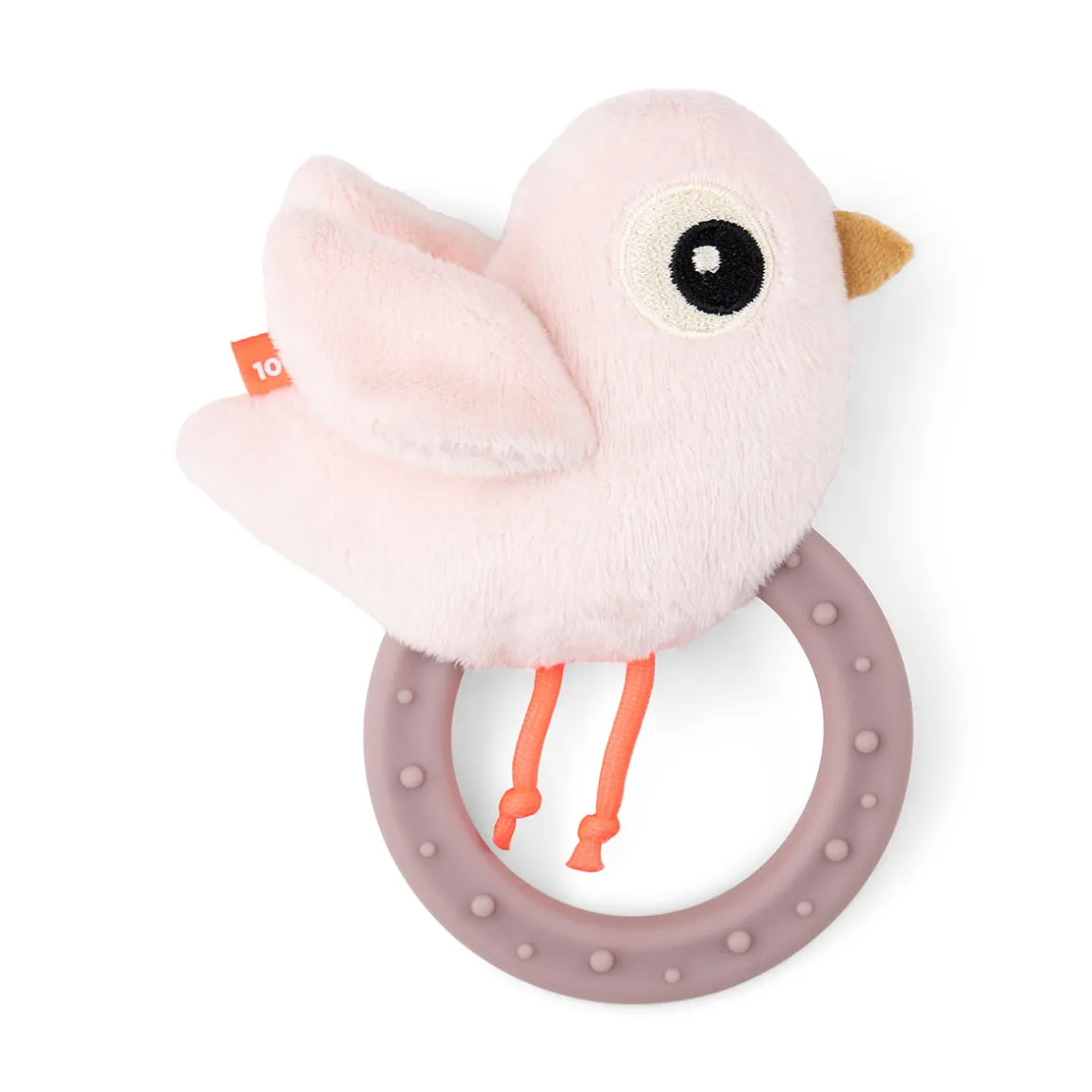 Sensory rattle w/teether - Birdee - Powder