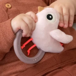 Sensory rattle w/teether - Birdee - Blue