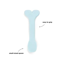 Silicone baby spoon 3-pack - Wally - Blue