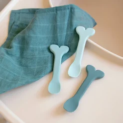Silicone baby spoon 3-pack - Wally - Blue