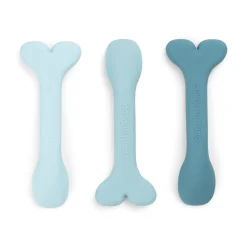 Silicone baby spoon 3-pack - Wally - Blue