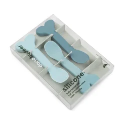 Silicone baby spoon 3-pack - Wally - Blue