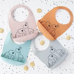 Silicone bib - Deer friends - Mustard