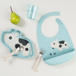 Silicone bib - Dotti - Blue