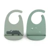Silicone bib 2-pack - Croco - Green