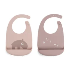 Silicone bib 2-pack - Ozzo - Powder