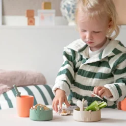 Silicone bowl set 2 pcs - Lalee - Sand/Green