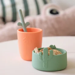 Silicone bowl set 2 pcs - Lalee - Sand/Green