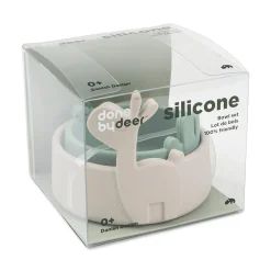 Silicone bowl set 2 pcs - Lalee - Sand/Green