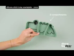 Silicone Stick & Stay snackplate - Croco - Green