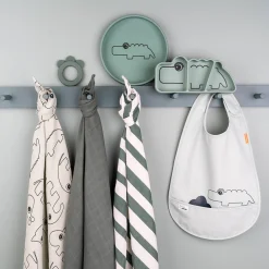 Silicone Stick & Stay snackplate - Croco - Green