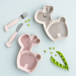 Silicone Stick&Stay snack plate - Lalee - Powder
