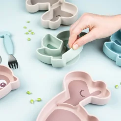 Silicone Stick&Stay snack plate - Lalee - Powder