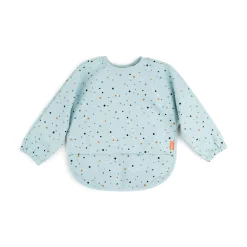 Sleeved pocket bib - Happy dots - Blue