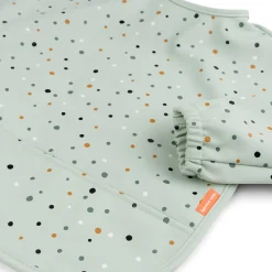 Sleeved pocket bib - Happy dots - Green
