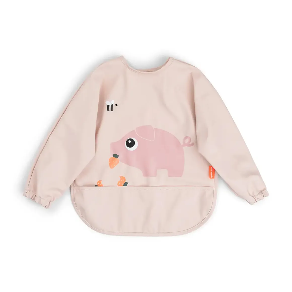 Sleeved pocket bib - Tiny farm - Powder