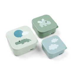 Snack box set 3 pcs - Happy clouds - Green