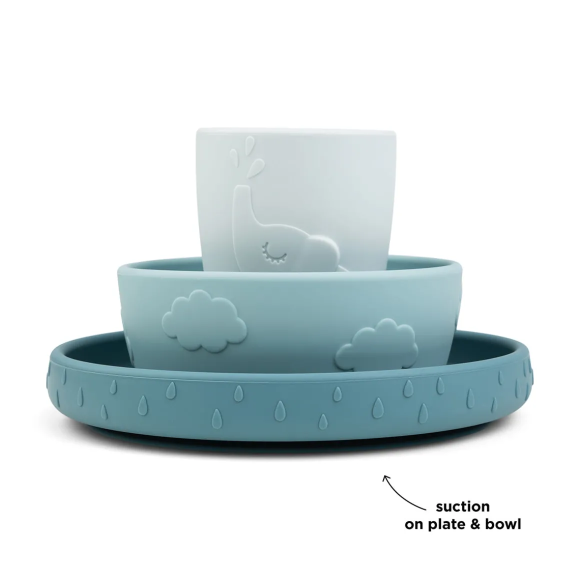 Stick & Stay dinner set - Deer friends - Blue