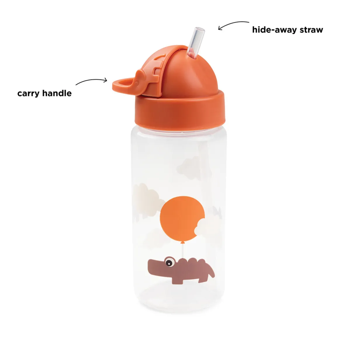 Straw bottle - Happy clouds - Papaya - 350 ml