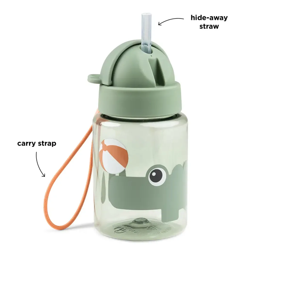 Straw bottle - Playground - Green - 280 ml