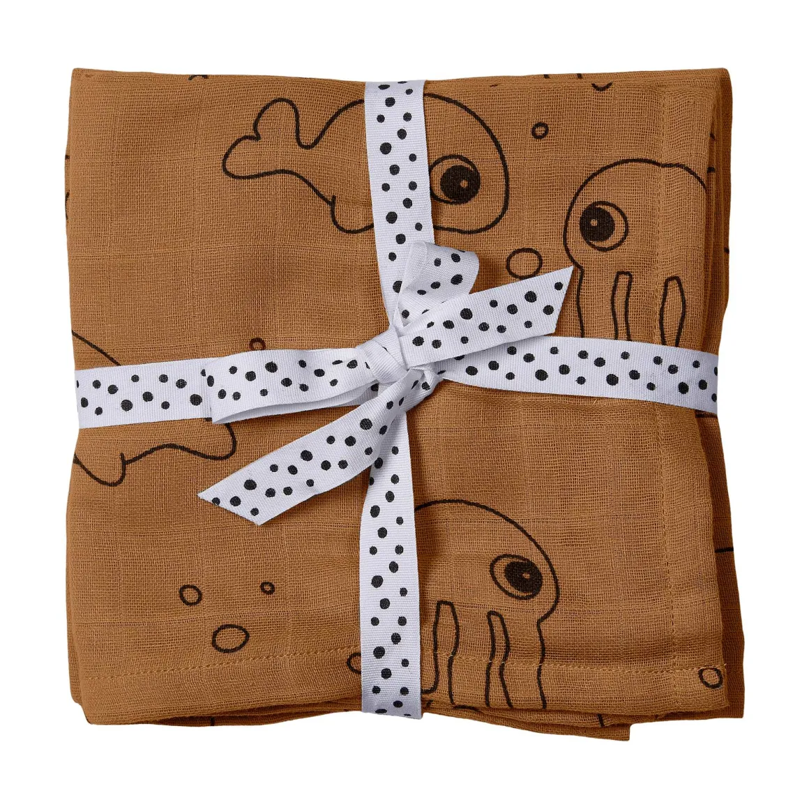 Swaddle 2-pack - Sea friends - Mustard