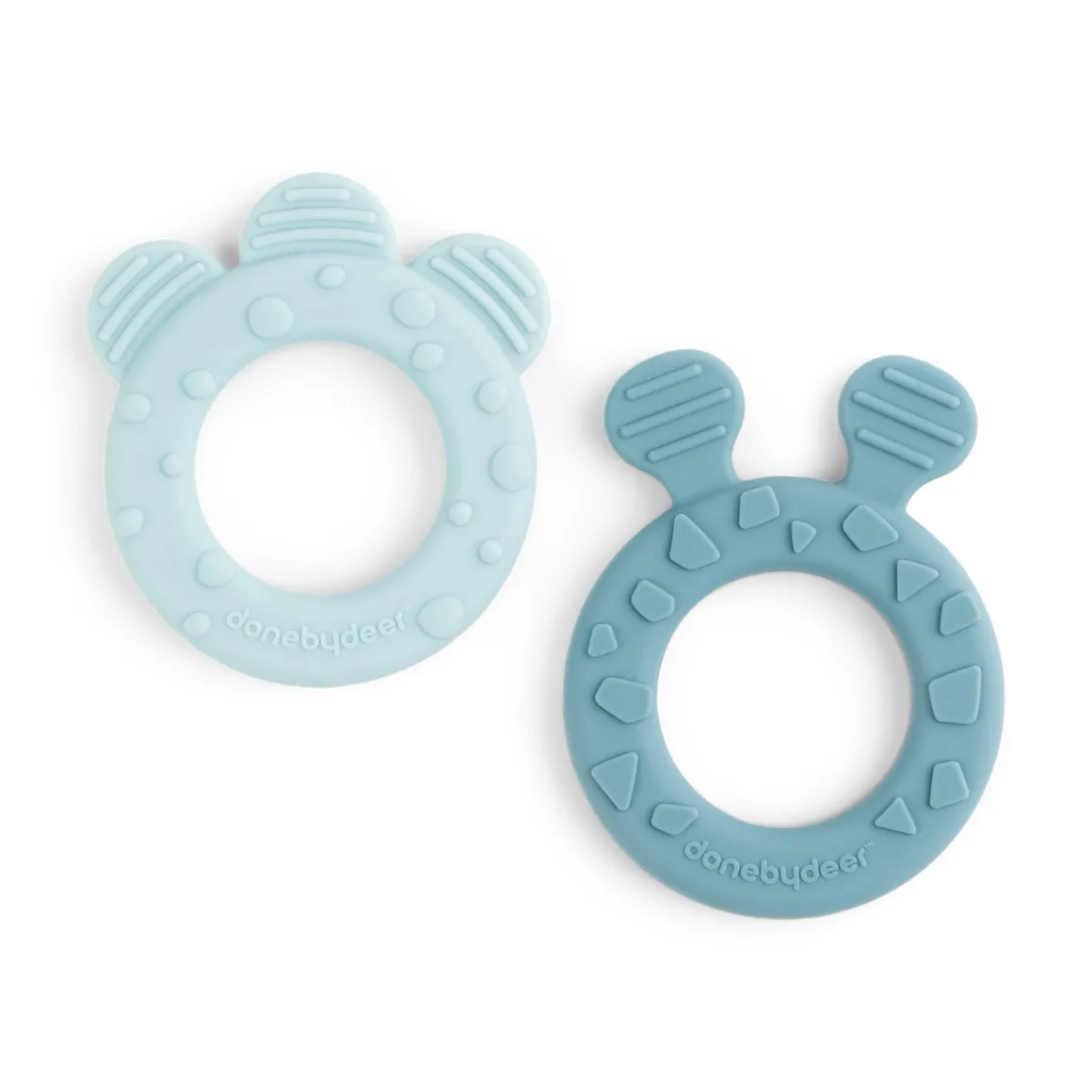 Teether 2-pack - Deer friends - Blue