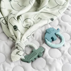 Teether 2-pack - Deer friends - Green/Blue