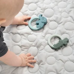 Teether 2-pack - Deer friends - Green/Blue