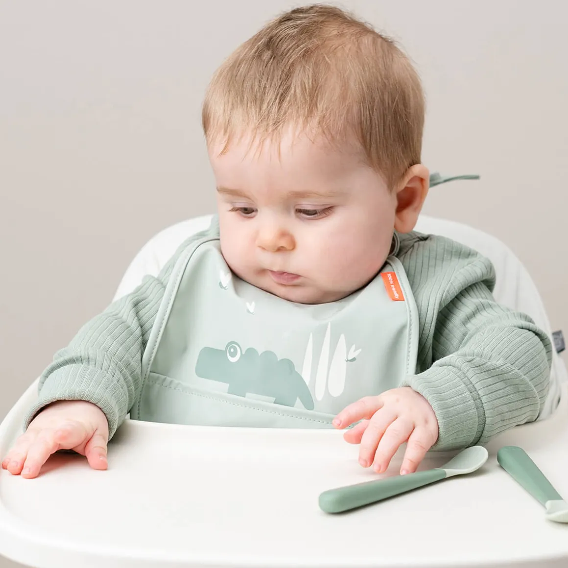 Tiny pocket bib 2-pack - Croco - Green