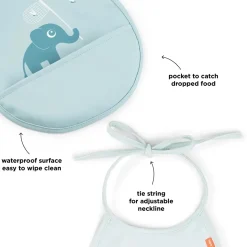 Tiny pocket bib 2-pack - Elphee - Blue
